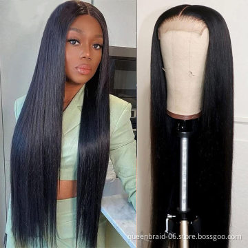 4x4 Lace Front Closure Human Hair Wig Straight Virgin Glueless Human Hair Brazilian Lace Front Wigs Pre Plucked With Baby Hair